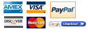 We Accept AMEX, Visa, MC, Discover, Paypal & Google Checkout