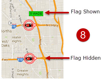 show and hide live view gps map labels