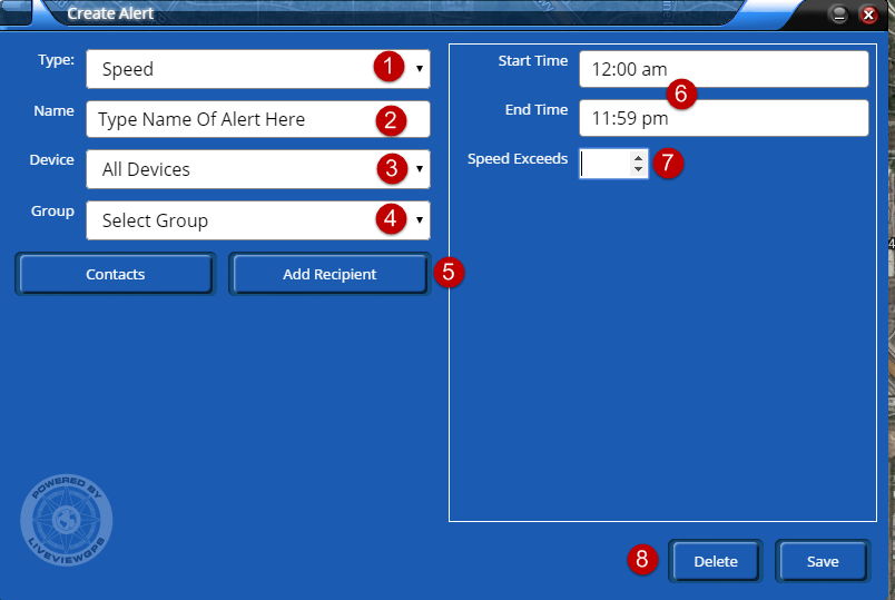 Setting up a speed alert in the Live Trac gps tracking system is easy.