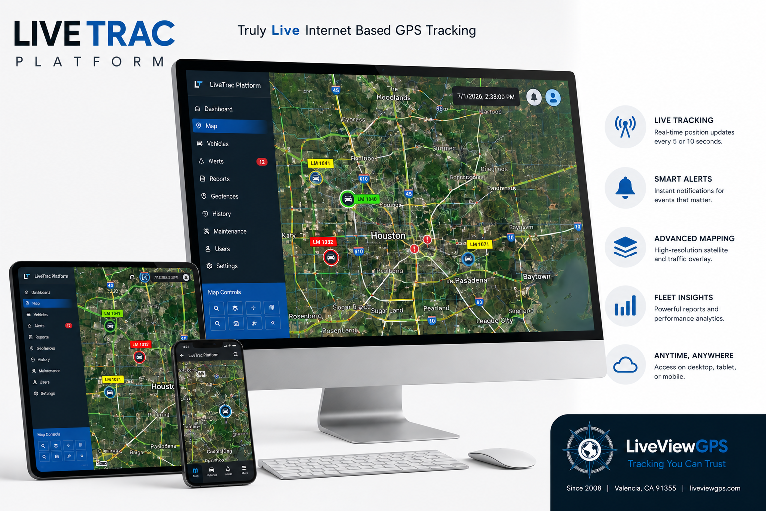 Live Trac GPS tracking platform dashboard 2026